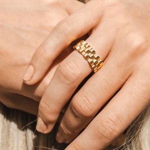 Waterproof chain gold plated ring